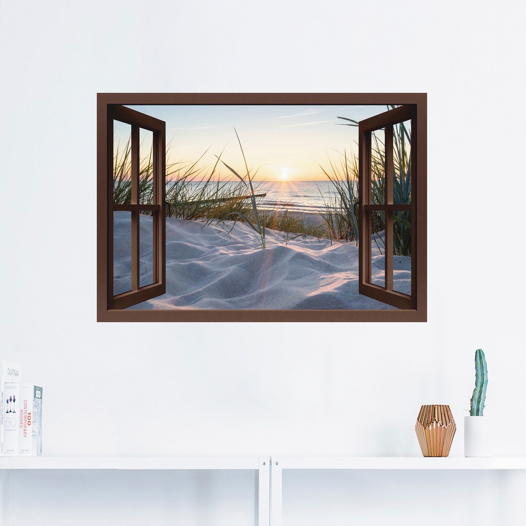 Artland Wandbild Ostseestrand Alubild, Meer Leinwandbild, Bilder durchs Wandaufkleber Fenster, in St), als versch. (1 oder Größen Poster