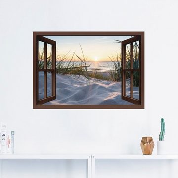 Artland Wandbild Ostseestrand durchs Fenster, Meer Bilder (1 St), als Alubild, Outdoorbild, Leinwandbild, Wandaufkleber, versch. Größen