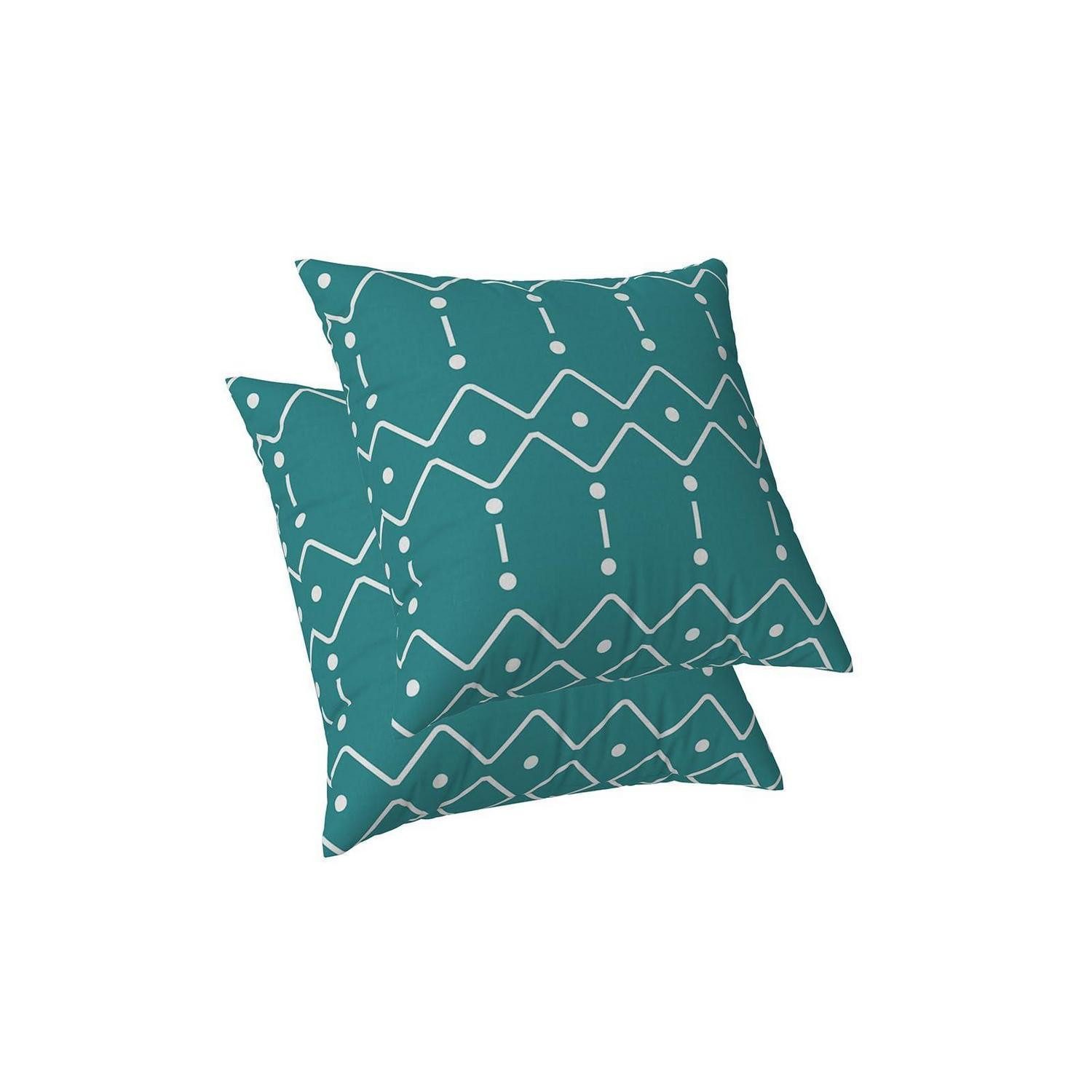LuxusKollektion Kissenbezüge Kissenbezüge 2er Pack Blaugrün Geometrisch 50x50