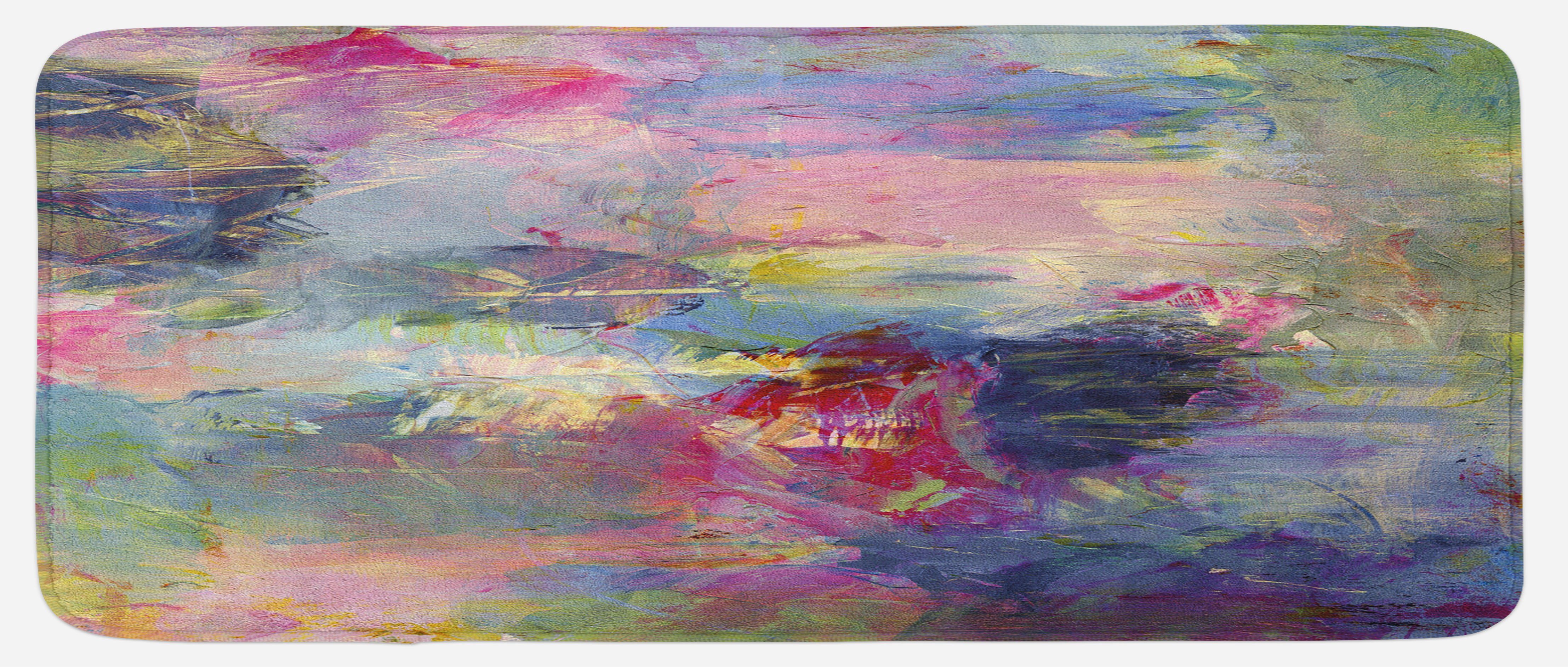 Abakuhaus Küchenläufer Plüsch Dekorative Küchenmatte mit rutschfester Rückseite, rechteckig, Ölgemälde Hazy Brushstrokes Kunst. Reduzierter Preis € 34,90. Unverbindliche Preisempfehlung € 44,99