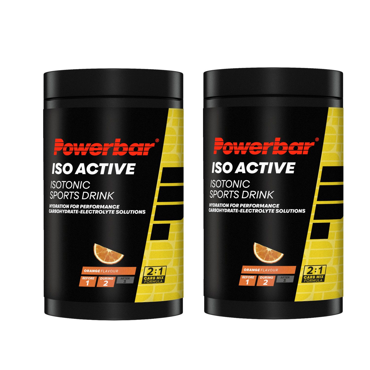 PowerBar Isoactive Orange 2x600g Isotonisches Sportgetränk 5 Elektrolyte Pulver Kohlenhydrat-Elektrolyt-Lösungen, 2 er 1200 g