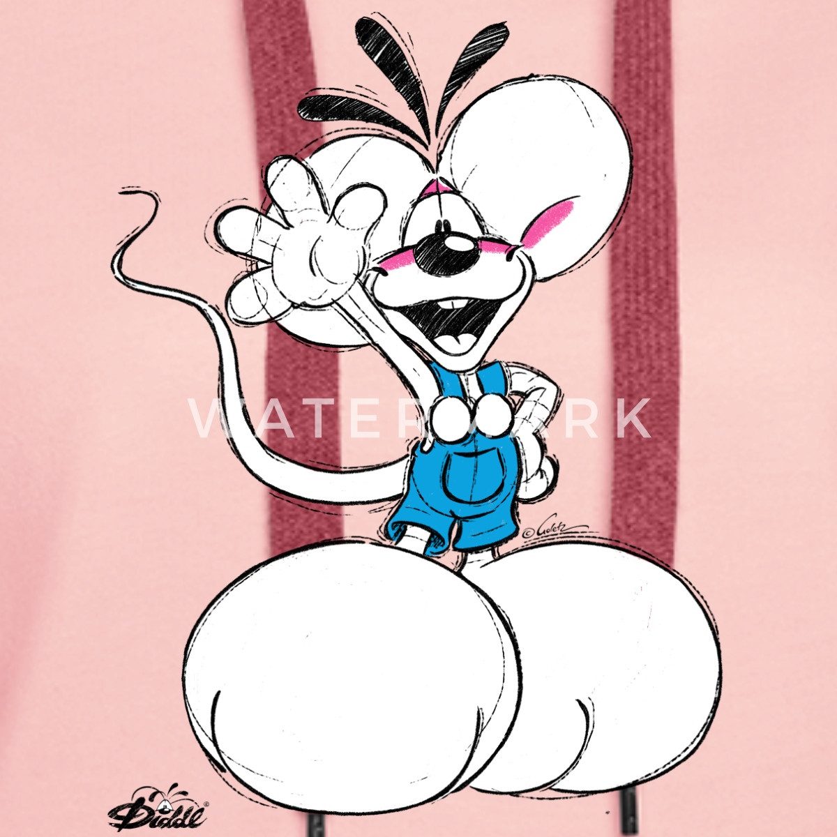 Spreadshirt Hoodie Diddl Diddlmaus Winkt Fröhlich günstig online kaufen