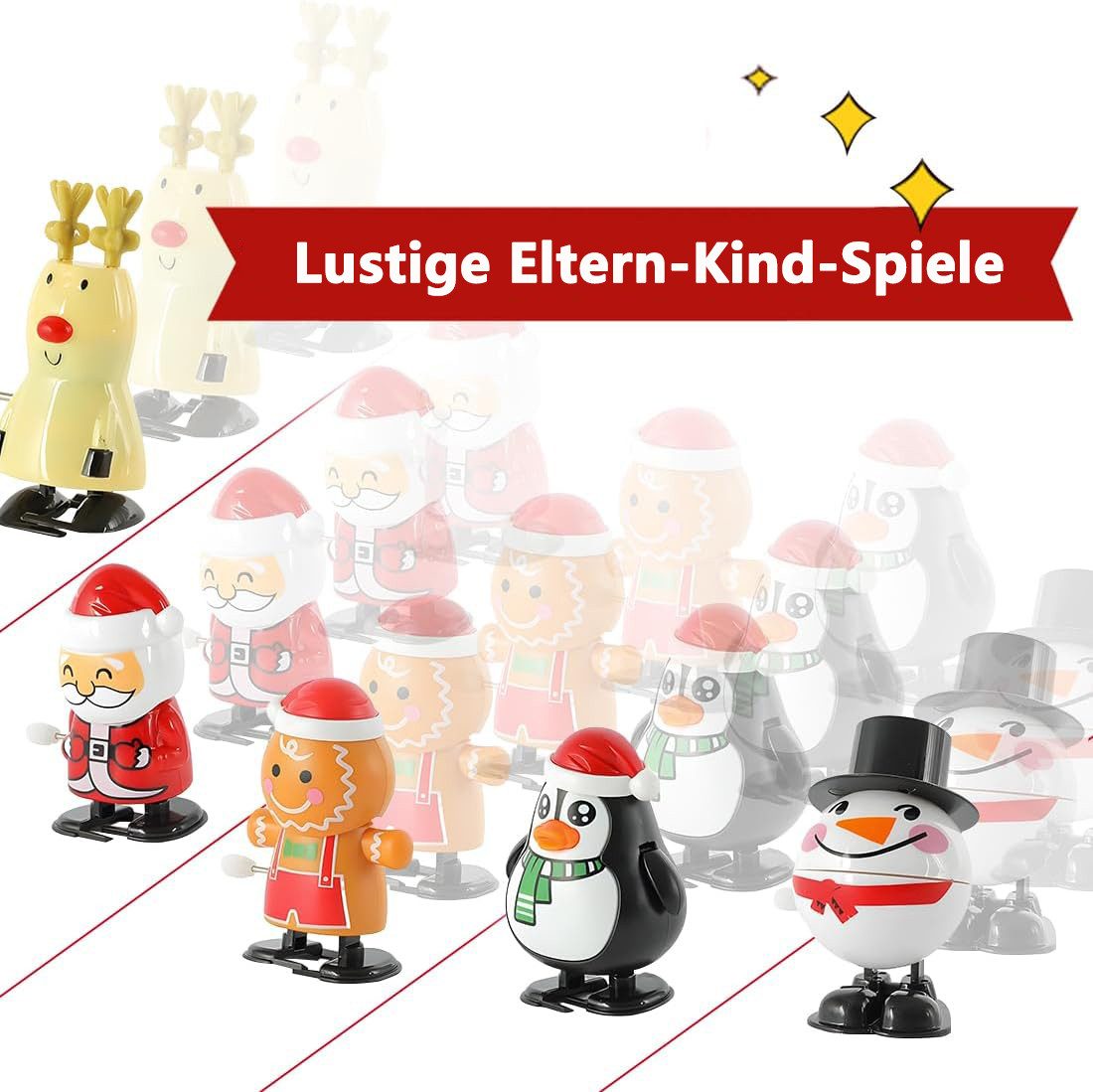 FOUORTUNATE-BEE Dekoobjekt 6 Stück Aufziehspielzeug Weihnachten Uhrwerk Spi günstig online kaufen