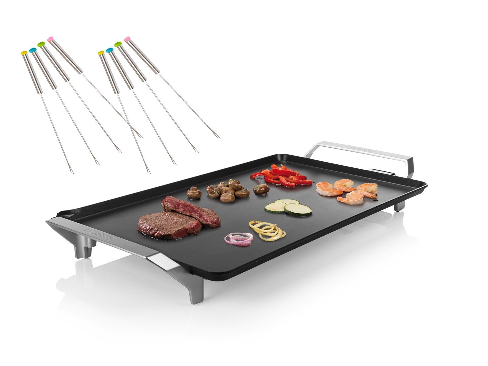 PRINCESS Teppanyakigrill, 2500 W, Japanischer Tischgrill für Zuhause 6-8 Personen 36x60cm & Teppangabeln