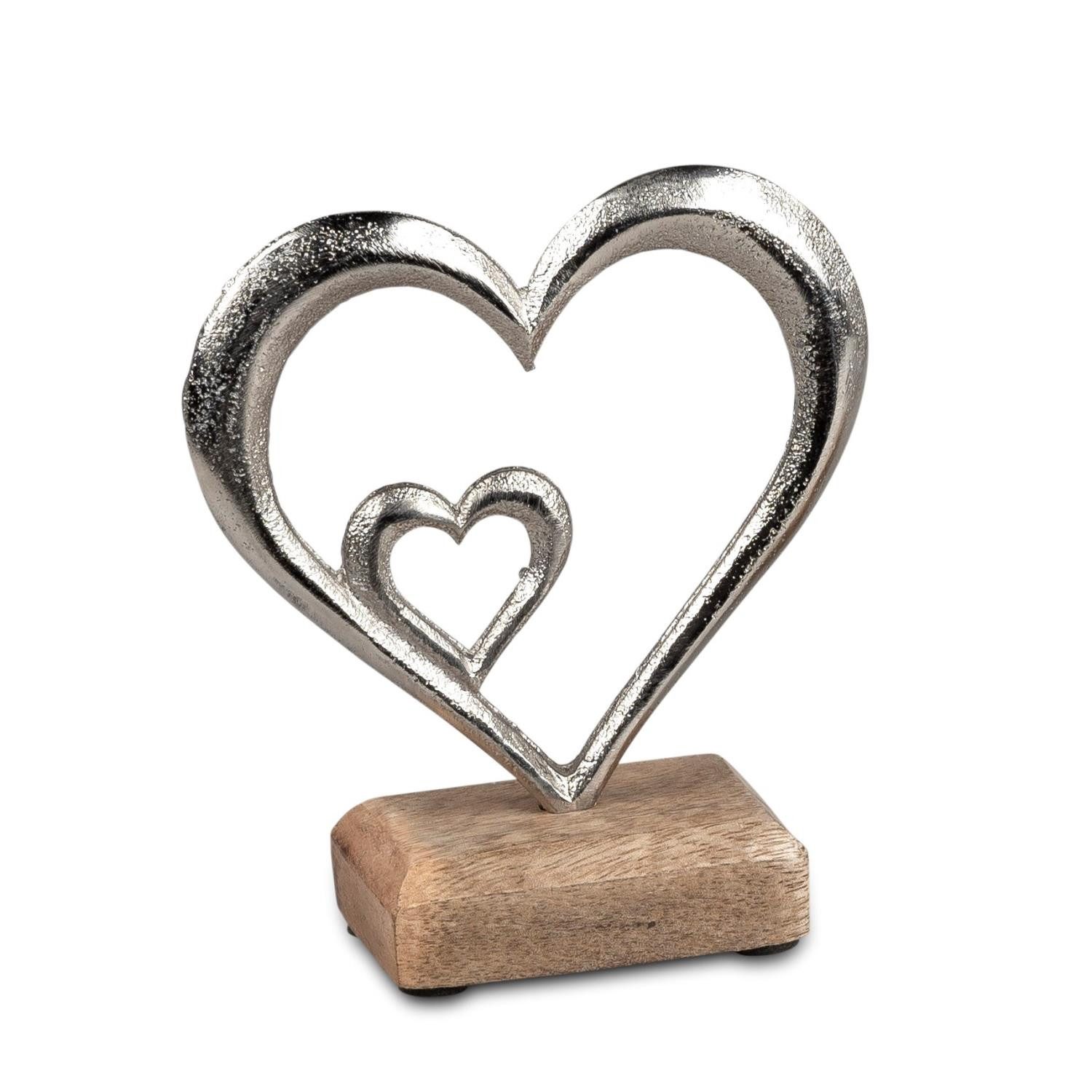 formano Skulptur Alu Mango Holz, Farbe: Natur, Motiv: Herz