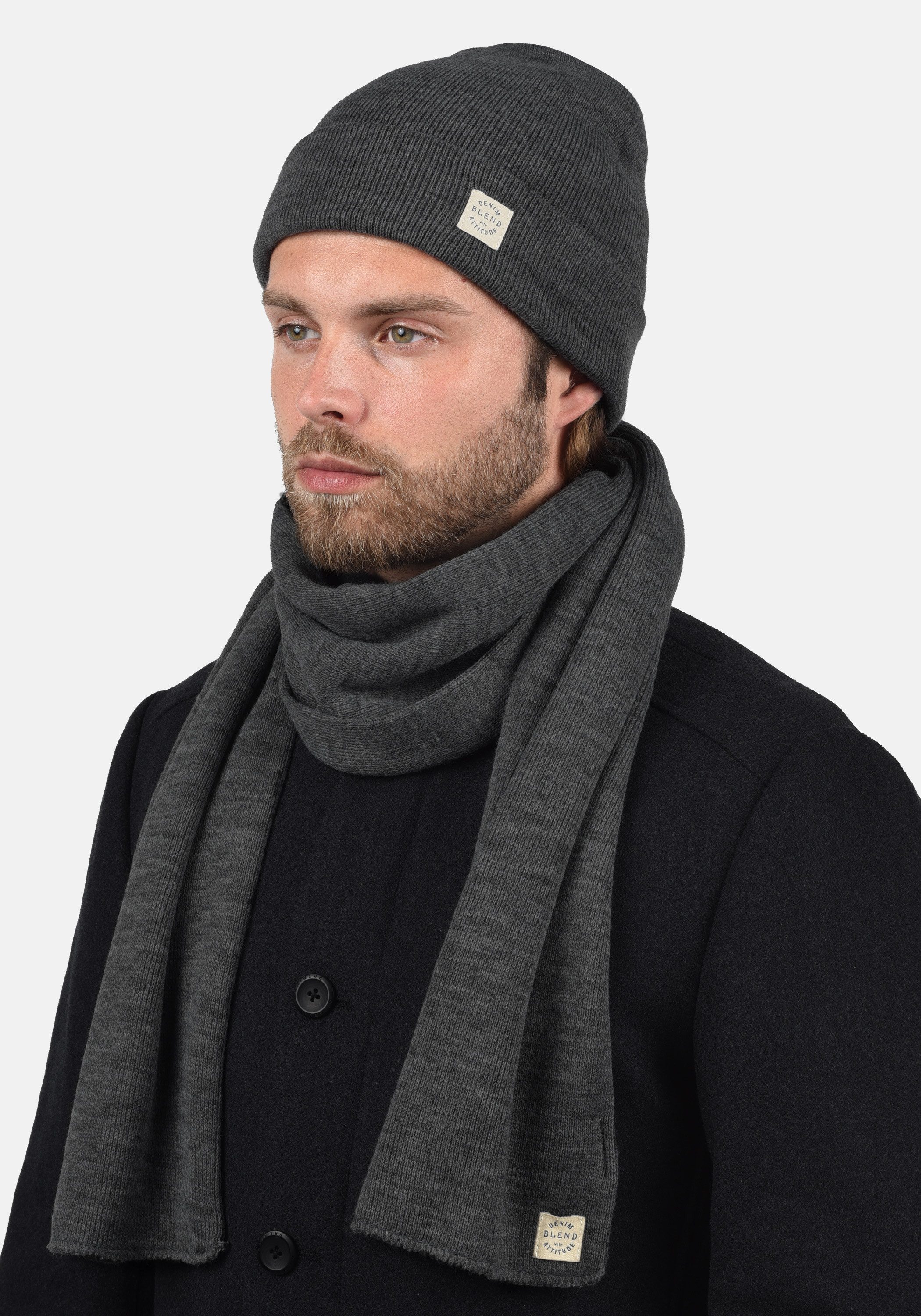 Blend Strickschal BHScar, Schal mit Logobadge