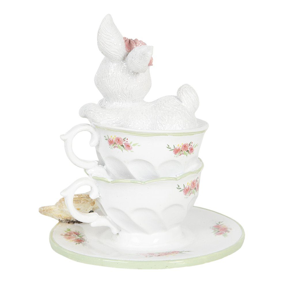 Clayre & Eef Osterhase Clayre & Eef Dekoration Kaninchen in Tasse 12x12x15 cm Mehrfarbig