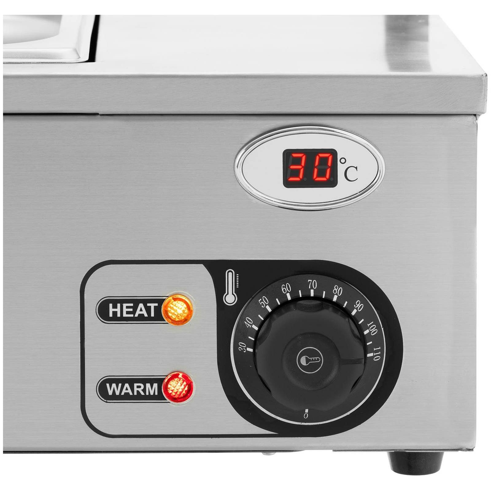 Royal Catering Speisenwärmer Bain Marie 6 x GN 1/3 Edelstahl 2100 W Warmhaltebehälter 21L Gastro