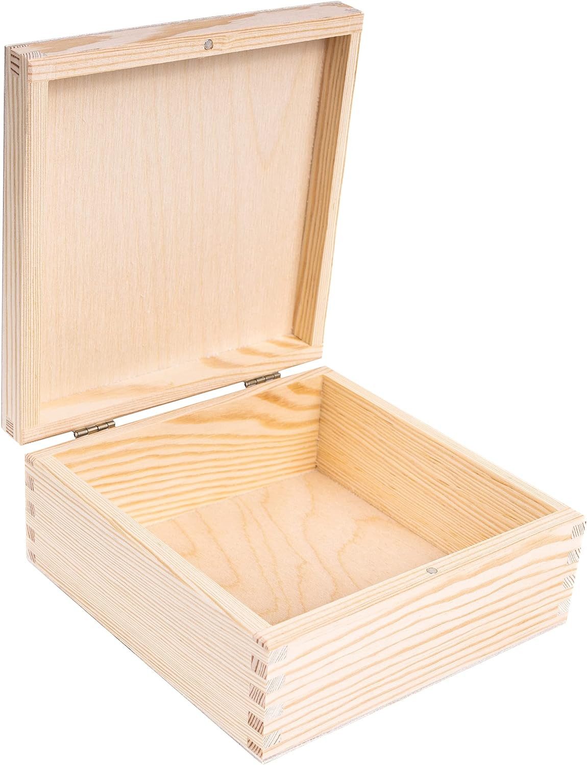 Creative Deco Holzkiste mit Deckel und Schloss Kleine Holzbox Geschenkbox Schatzkiste, Holzschachtel Geschenkbox Schatzkiste, Für Geschenk, Hochzeit, Schmuck