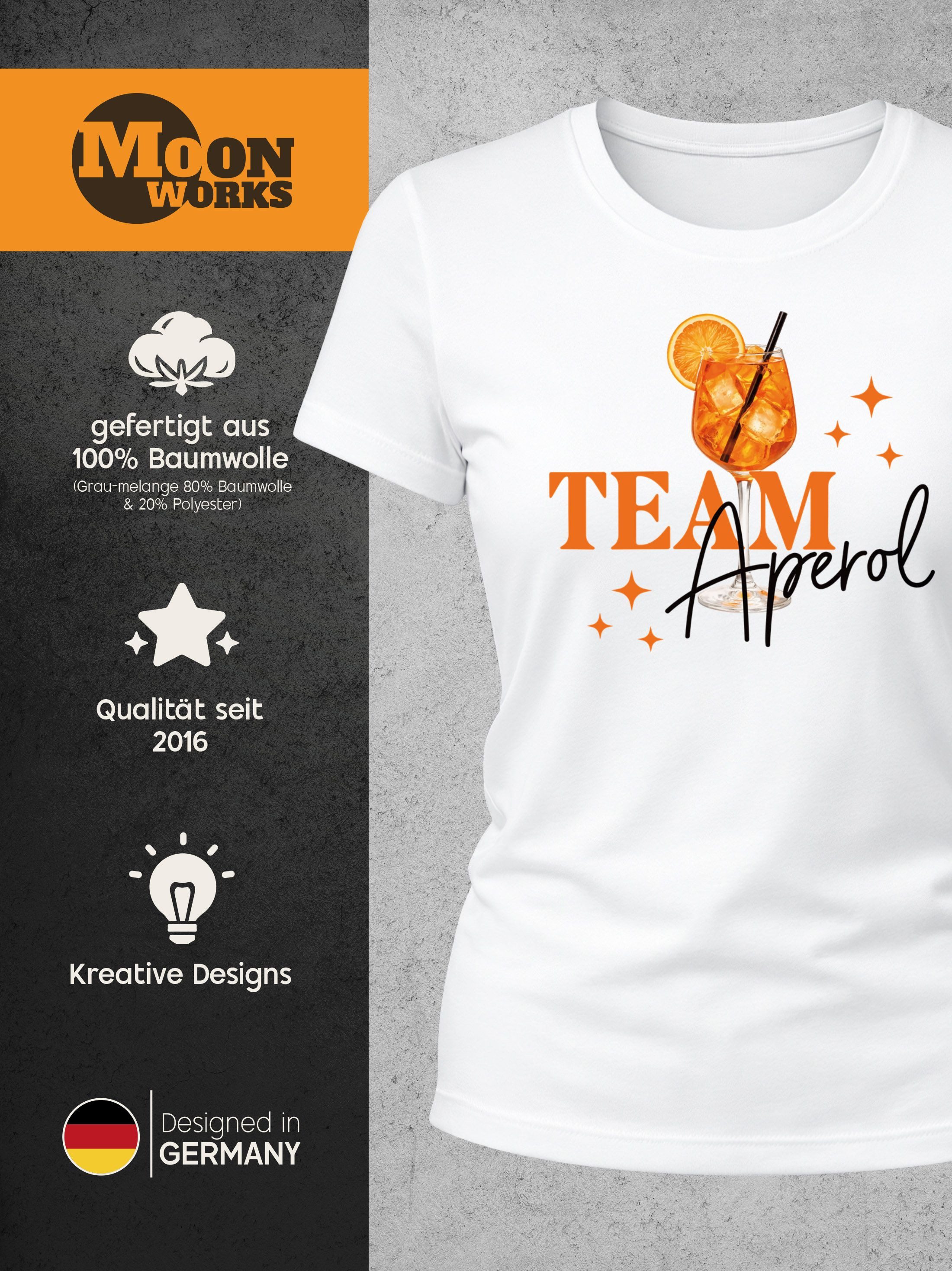 MoonWorks Print-Shirt Damen T-Shirt Spruch - Team Spritz - Kostümidee Mädelsabend JGA mit Print – Bild 5 von 5