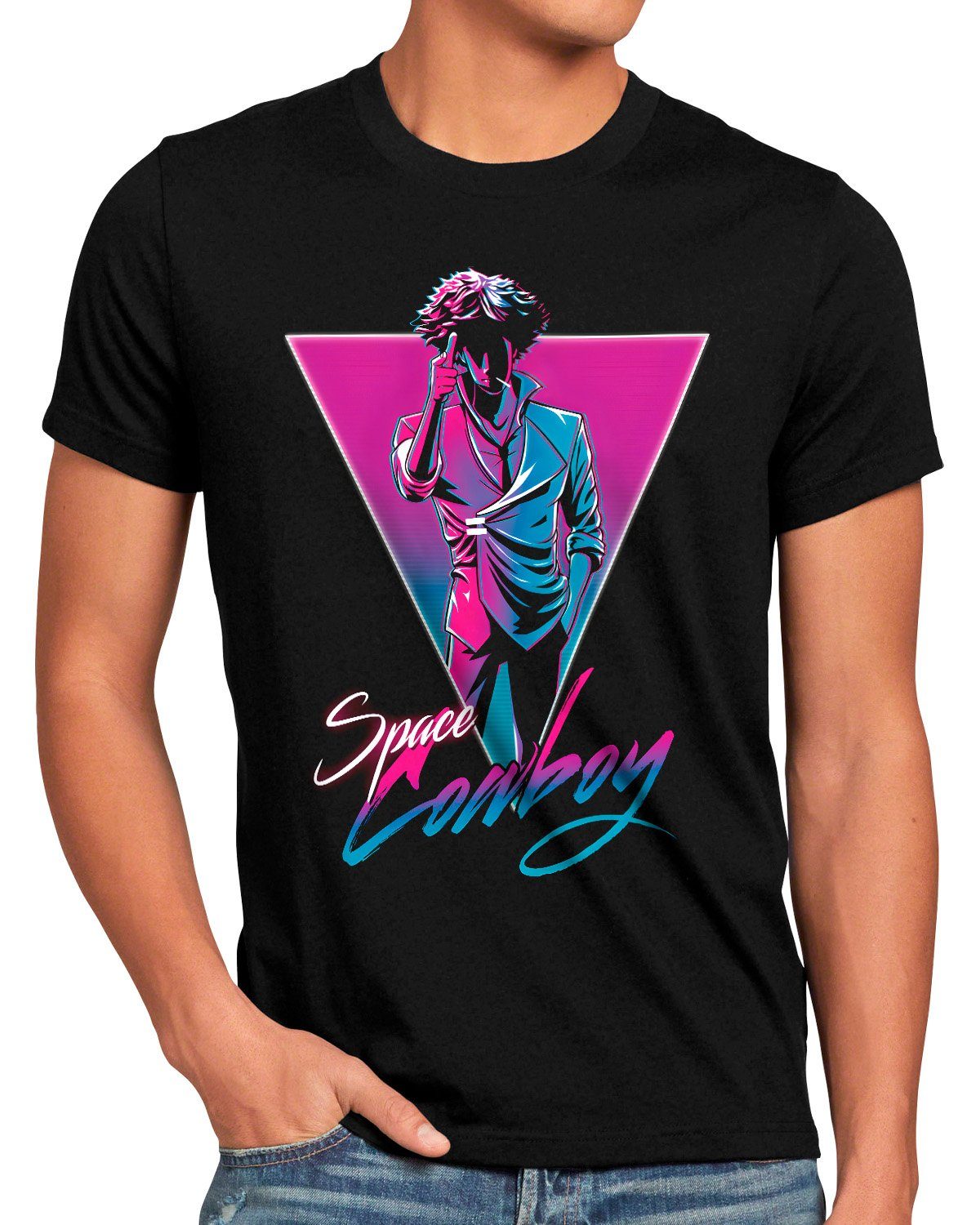 style3 Print-Shirt Herren T-Shirt Bebop Neon anime manga swordfish cowboy bebop