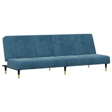 vidaXL Sofa 2-tlg. Sofagarnitur Blau Samt