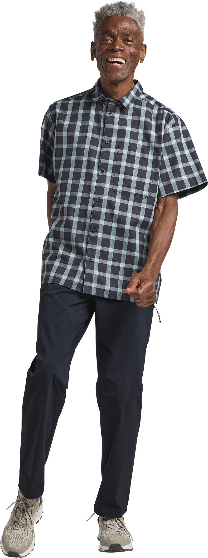 Jack Wolfskin Outdoorhemd PLANALTO SHIRT M mit Brusttasche, Langarm, im Karohemd-Design, aus Single Jersey