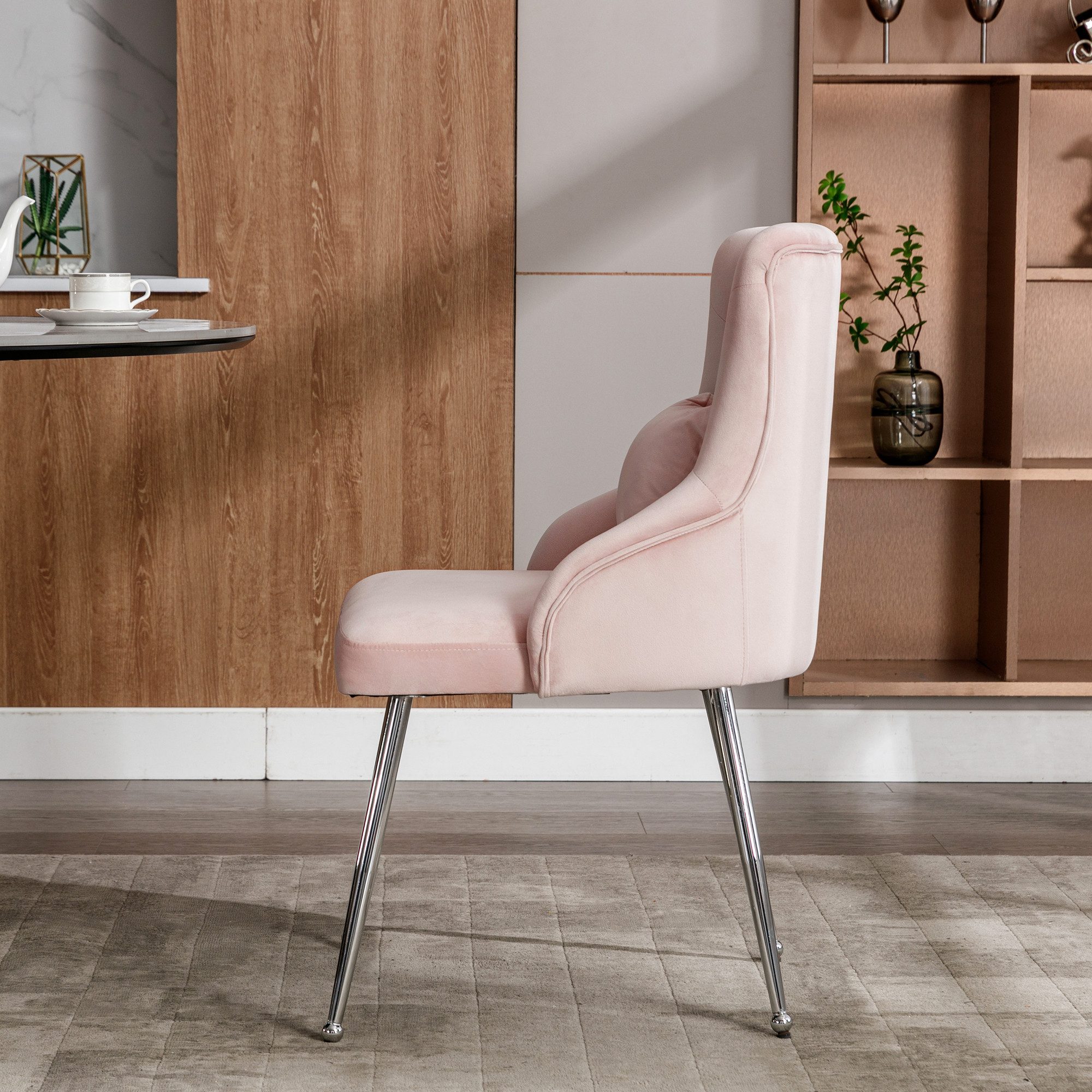 MODFU Polsterstuhl Esszimmerstühle (1 St), Wohnzimmerstuhl mit Lendenkissen Samt