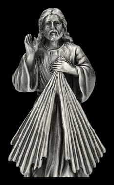 Figuren Shop GmbH Dekofigur Heiligenfigur Zinn - Jesus Göttliche Barmherzigkeit - christliche Deko