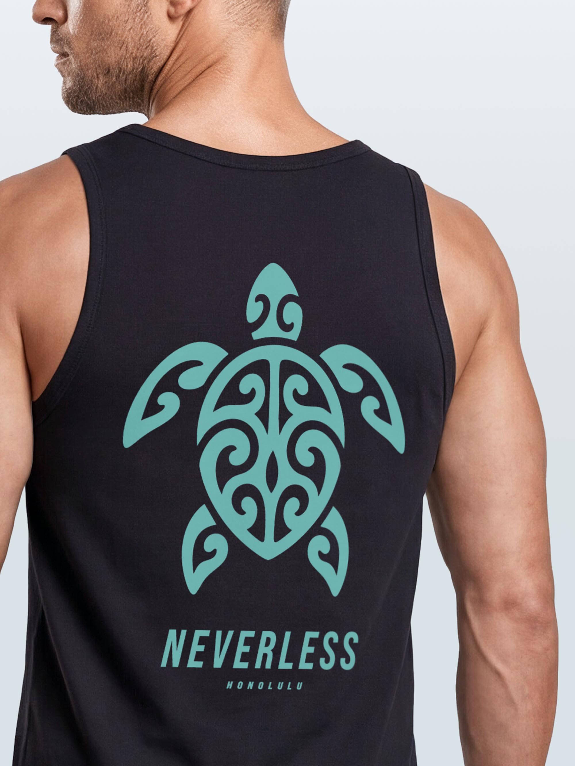 Neverless Tanktop Tanktop Herren mit Grafik-Print - Honolulu Turtel - Trägershirt mit Print – Bild 3 von 5