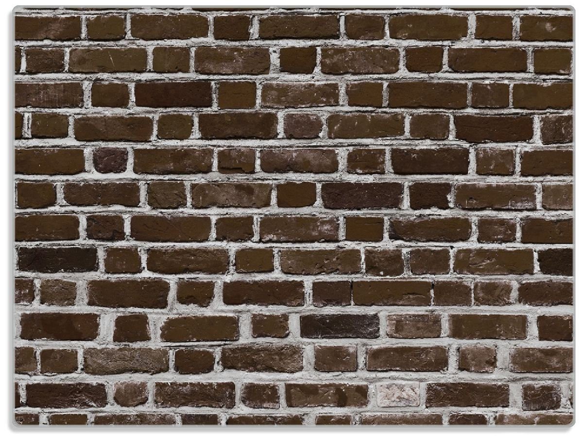 Wallario Schneidebrett Ziegelsteinwand in braun - Backsteine, ESG-Sicherheitsglas, (inkl. rutschfester Gummifüße 4mm, 1-St), 30x40cm | Schneidebretter