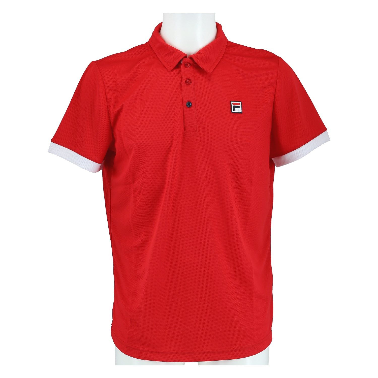 Poloshirt Markus (100% Polyester) rot/weiss Herren