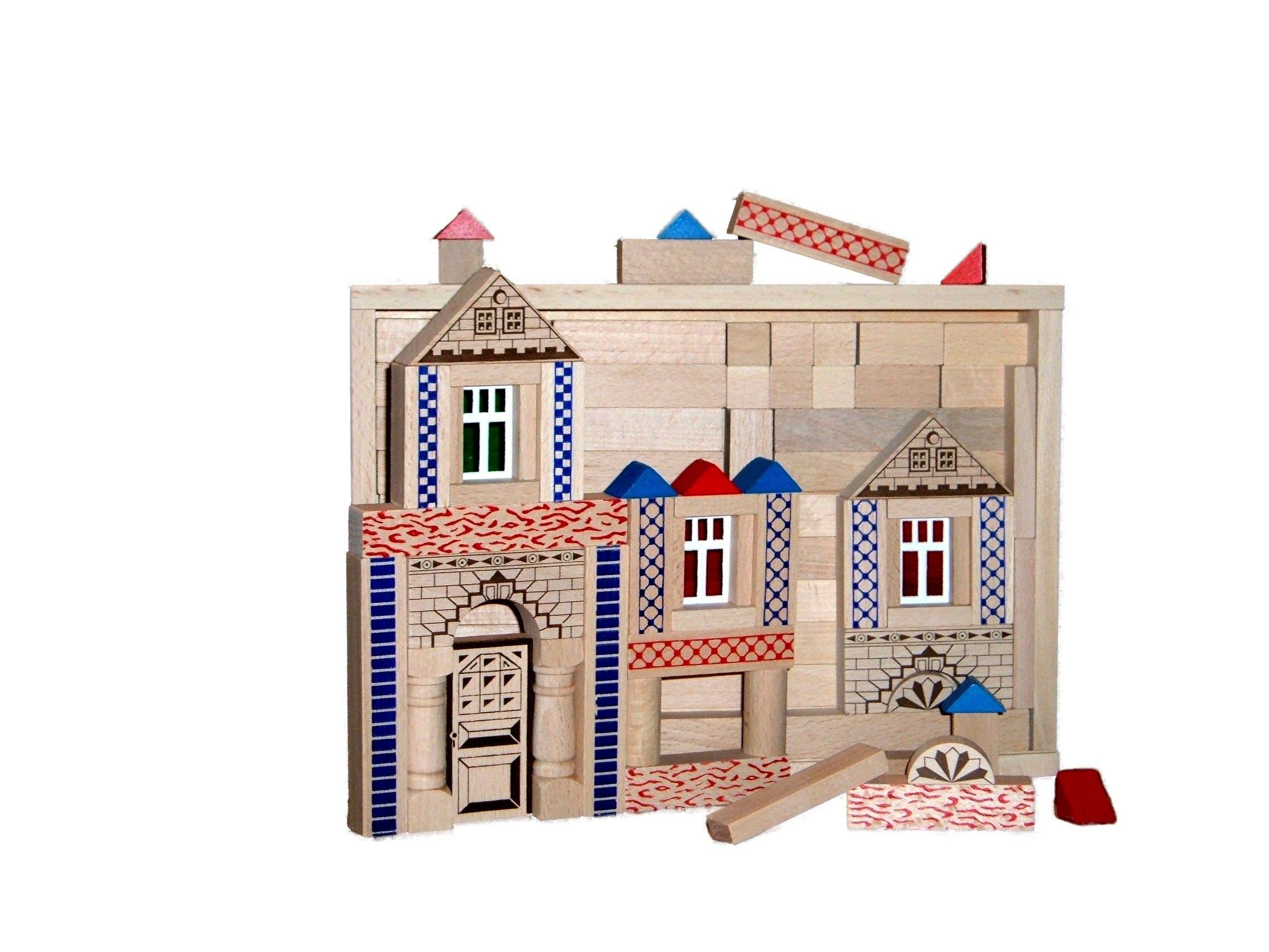 Erzgebirgische Holzspielwaren Ebert GmbH Holzspielzeug Baukasten Elegant BxHxT 28,5x20x5cm NEU Holzbaukasten