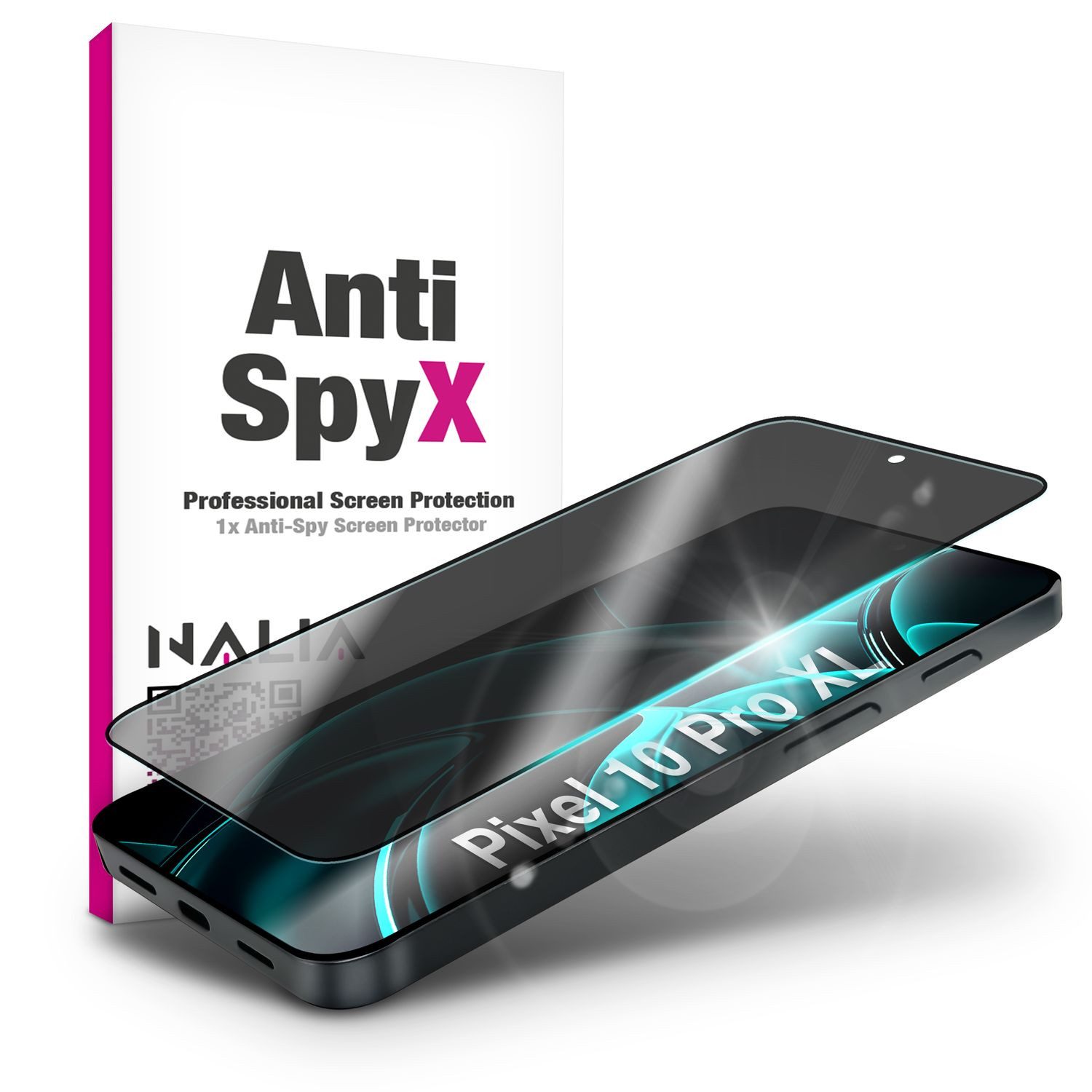Nalia Schutzfolie Google Pixel 10 Pro XL, Displayschutzglas 9H / Anti-Spy Privacy Glas / Diskreter Sichtschutz