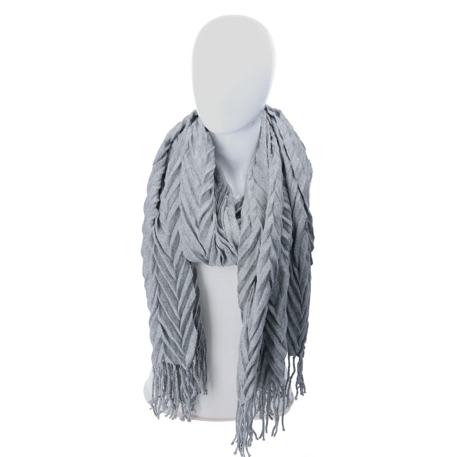 Antonio Strickschal Antonio Damen Winter Schal Cashmera Plissee grau günstig online kaufen