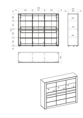 INOSIGN Highboard CASABLANCA, Türen Soft-Close-Funktion, Höhe 132 cm