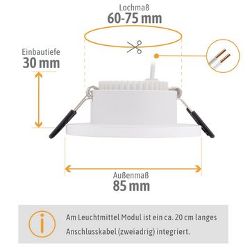 SSC-LUXon Außen-Deckenleuchte BEDA Einbaustrahler flach IP65 mit LED Modul dimmbar 230V neutralweiss, Neutralweiß