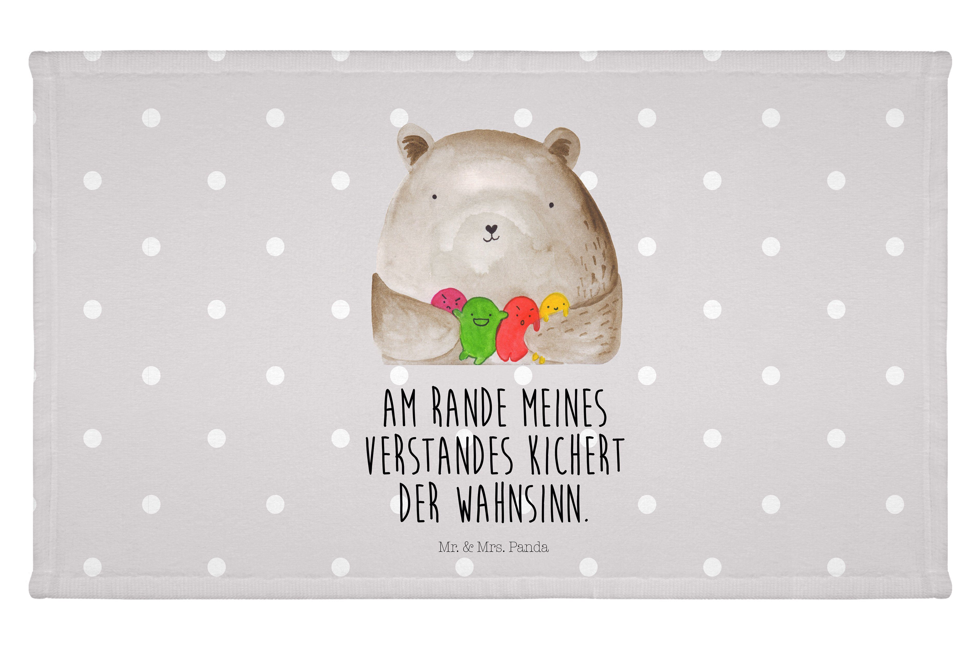 Mr. & Mrs. Panda Handtuch Pastell Geschenk, Verrückt, - Bär Teddy, (1-St) Ted, - Grau Gefühl Gästetuch