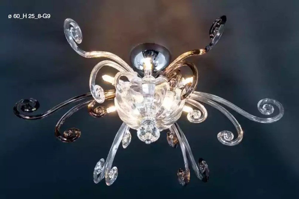 JVmoebel Deckenleuchte Kronleuchter aus Kristall in eleganter Art Deco-Optik, Leuchtmittel wechselbar, Made in Europa