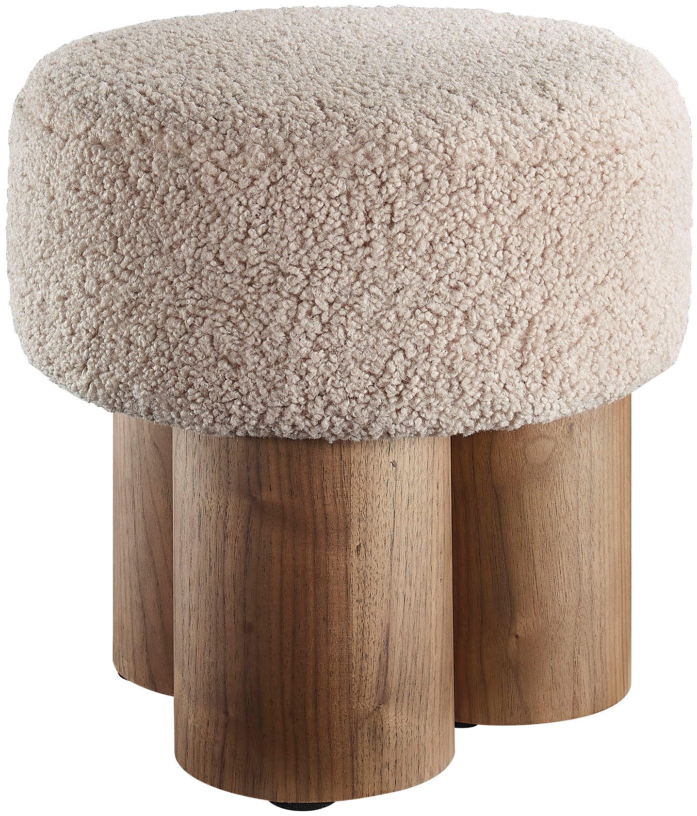 SalesFever Sitzhocker mit Teddyfell-Sitzfläche – Großer Plüsch-Pouf (1 St), Weicher Design-Hocker für Wohnzimmer & Schlafzimmer