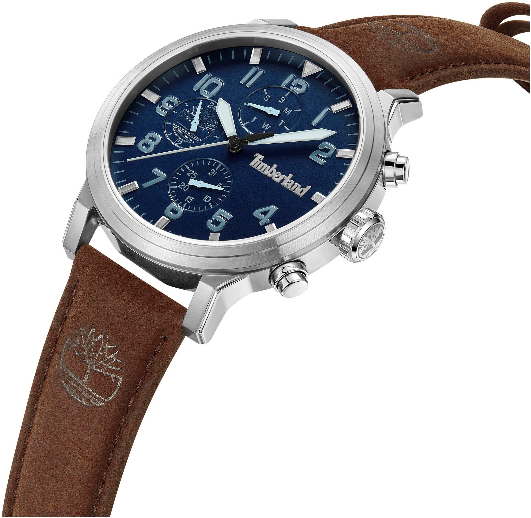 Timberland Multifunktionsuhr DRISCOLL TDWGF0040702, Armbanduhr, Quarzuhr, Herrenuhr, Datum, Lederarmband
