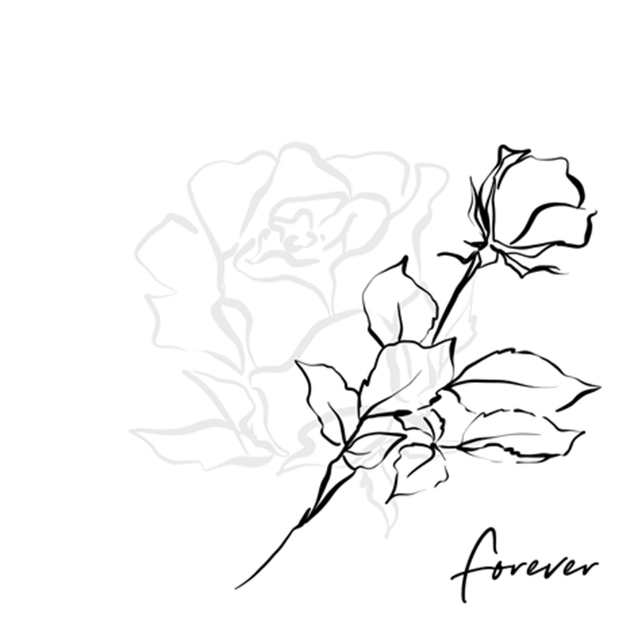 ti-flair Papierserviette, Servietten Papier 33x33cm 3-lagig mit Rosenmotiv Forever 20 Stück