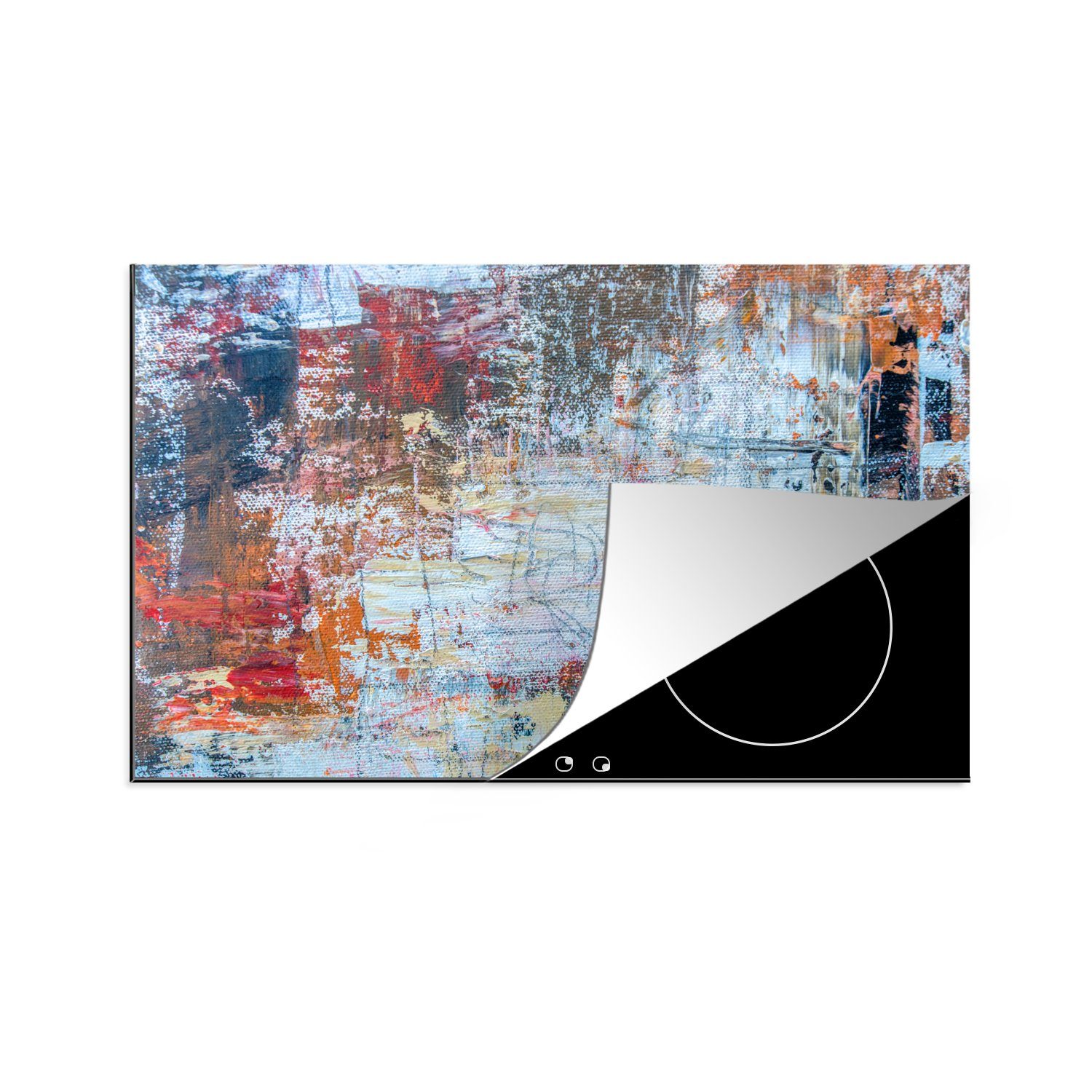 MuchoWow Herdblende-/Abdeckplatte Minimalistische Malerei, Vinyl, (1 tlg), 81x52 cm, Induktionskochfeld Schutz für die küche, Ceranfeldabdeckung