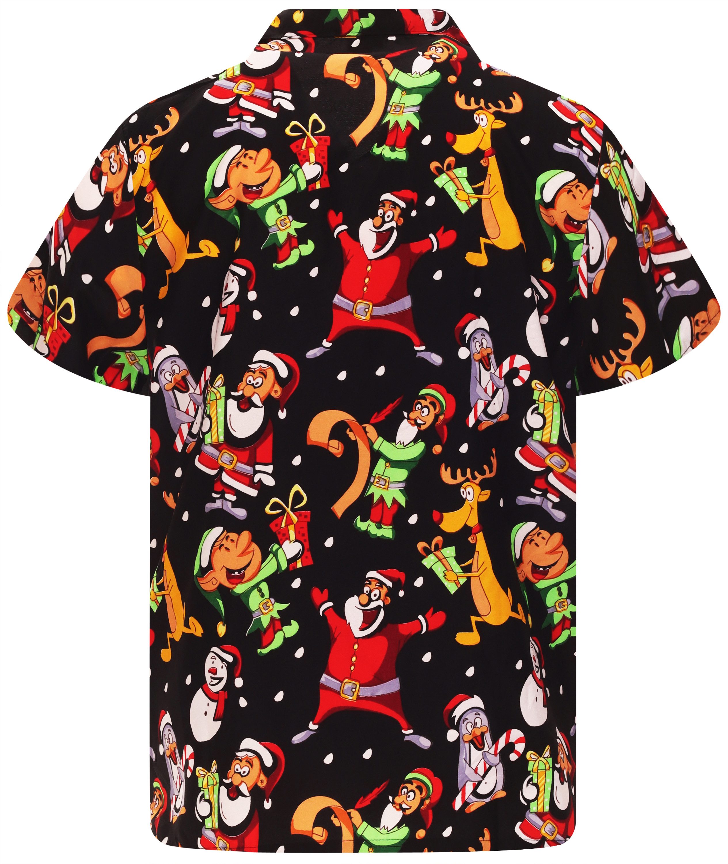 King Kameha Hawaiihemd Christmas Written Santa Kurzarm Front-Tasche Unisex günstig online kaufen