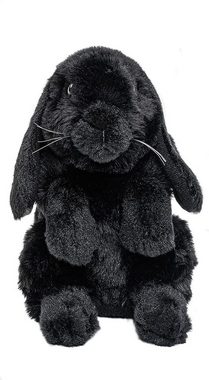 Uni-Toys Kuscheltier Widderkaninchen schwarz - 19 cm - Plüsch-Hase, Kaninchen - Plüschtier, zu 100 % recyceltes Füllmaterial