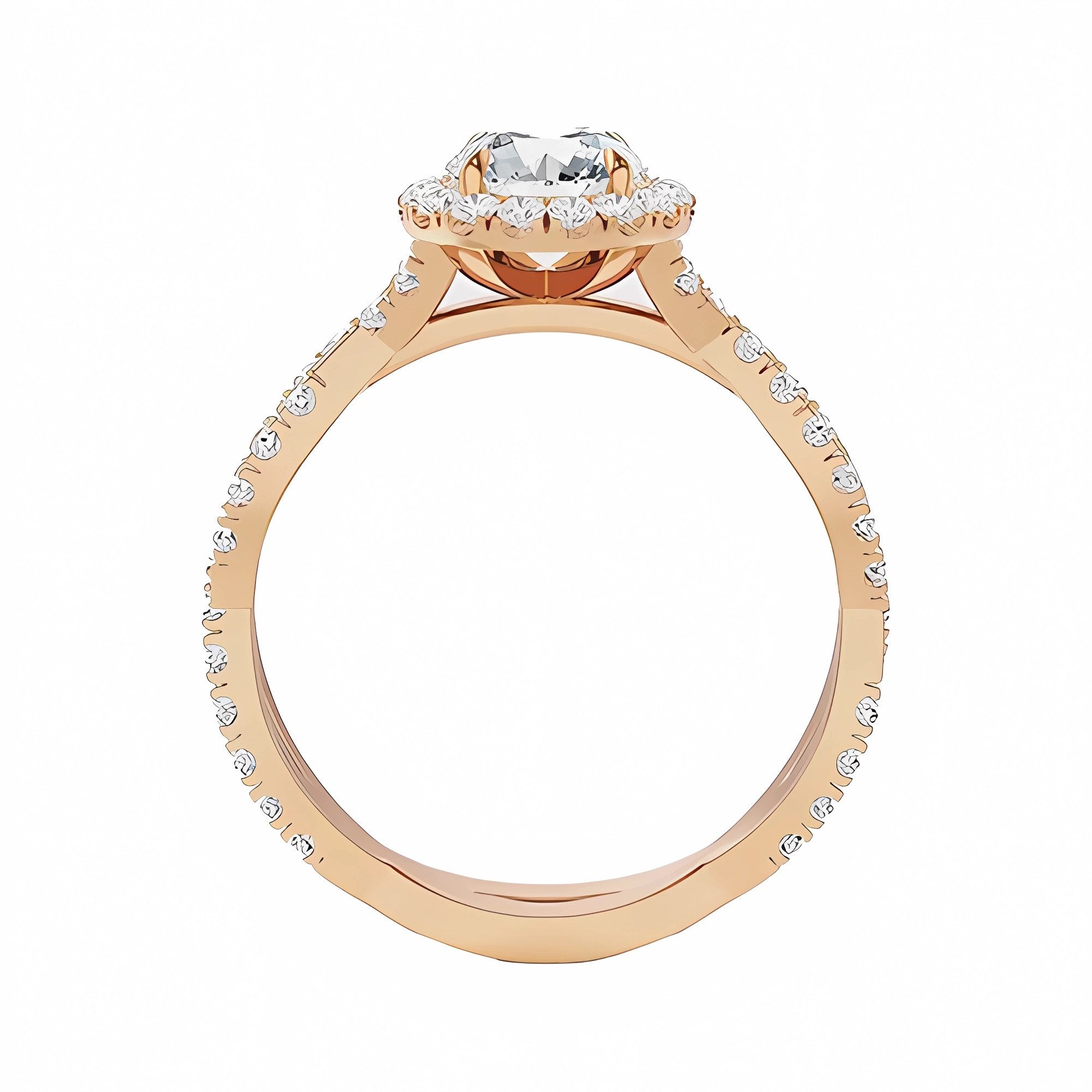 Jumpeak Diamantring Ring Gold Damen 585 Echtgold,Diamant Ring Damen,Lab Grown Diamant Ring, 1ct,E,VS1,3EX,IGI,Gold Ring,Geburtstagsgeschenk,Jubiläumsgeschenk,Rund