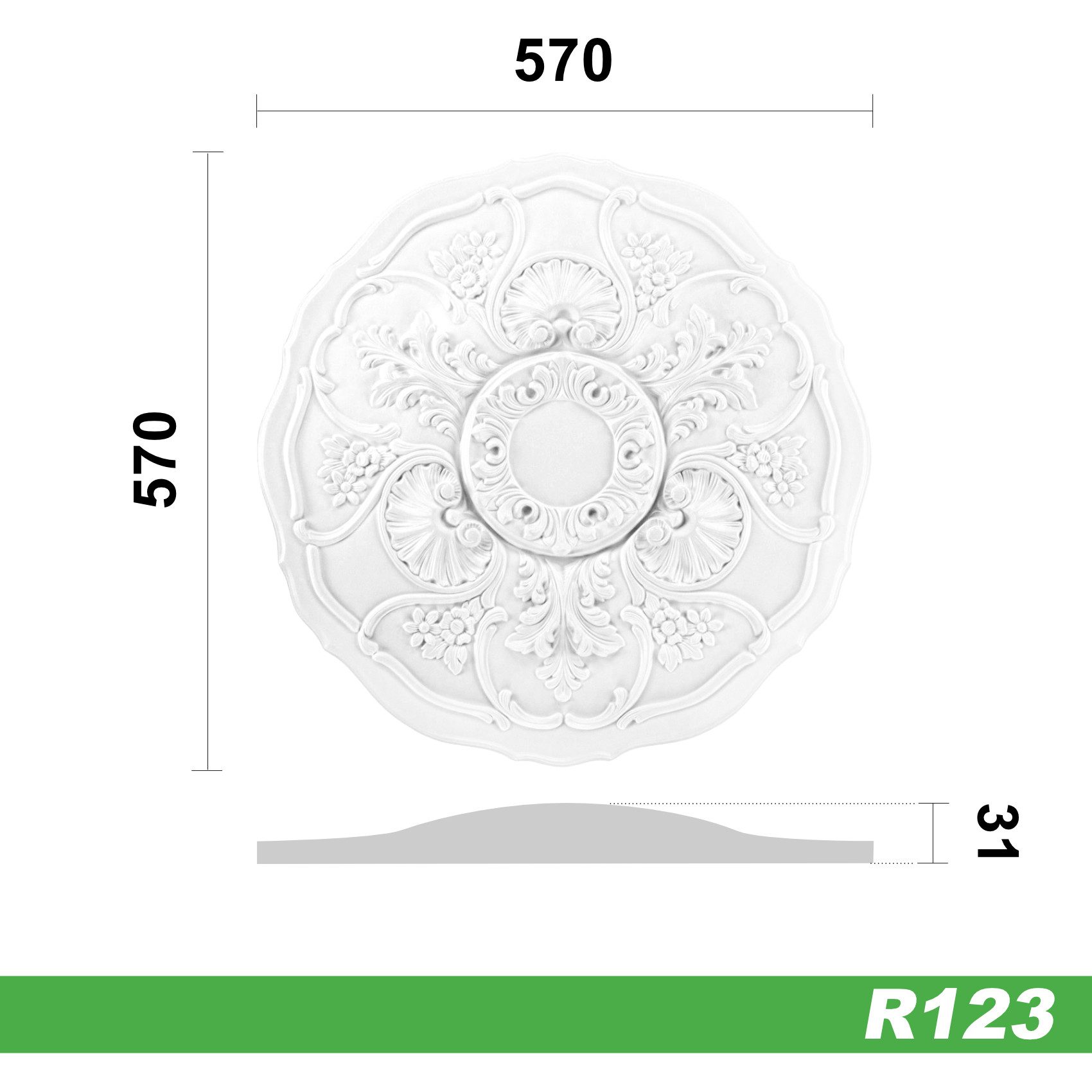 Grand Decor Wanddekoobjekt R123 (Stuckrosette aus günstig online kaufen