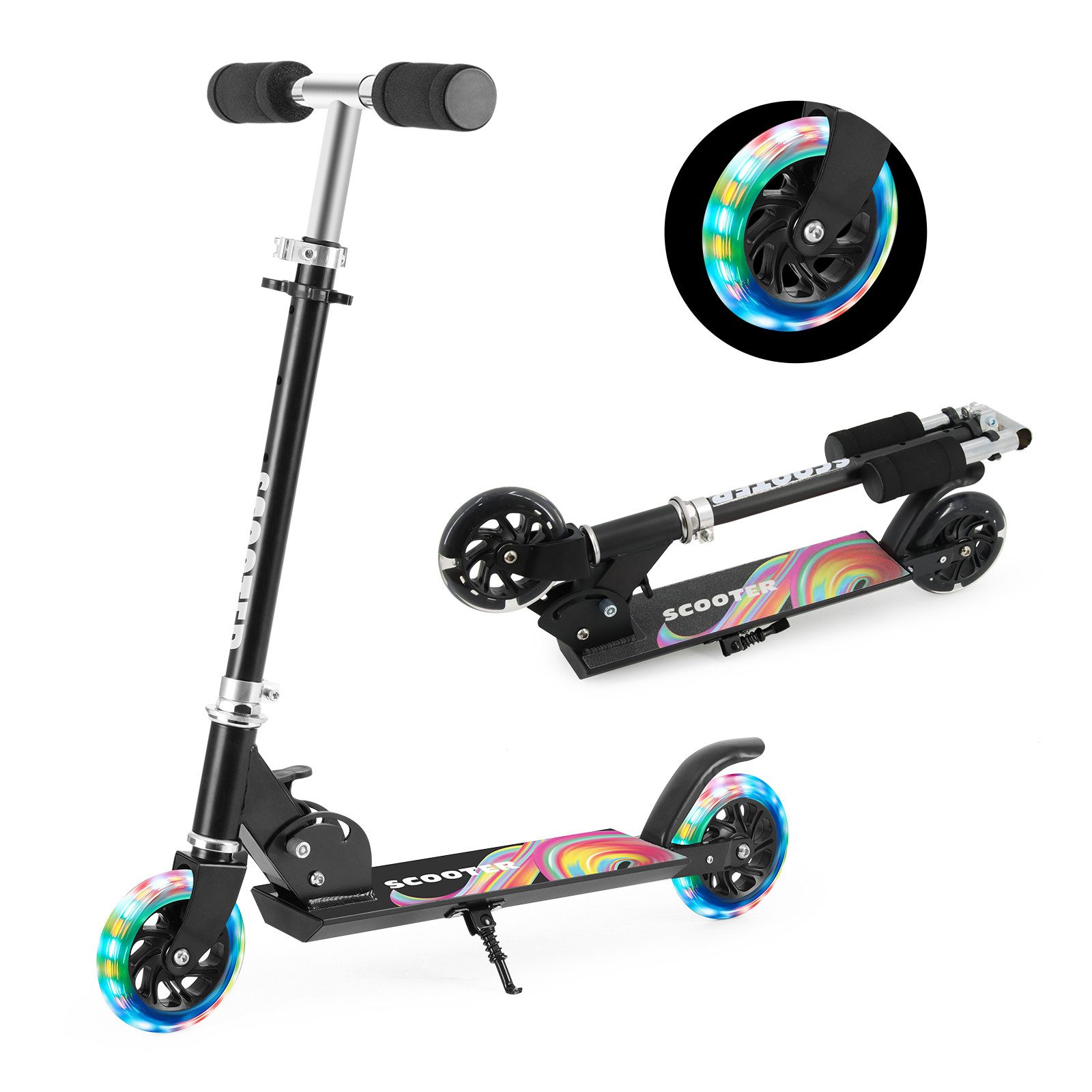 YEE RUN Tretroller für Kinder von 3-10 Jahren, faltbar, 50KG Max.
