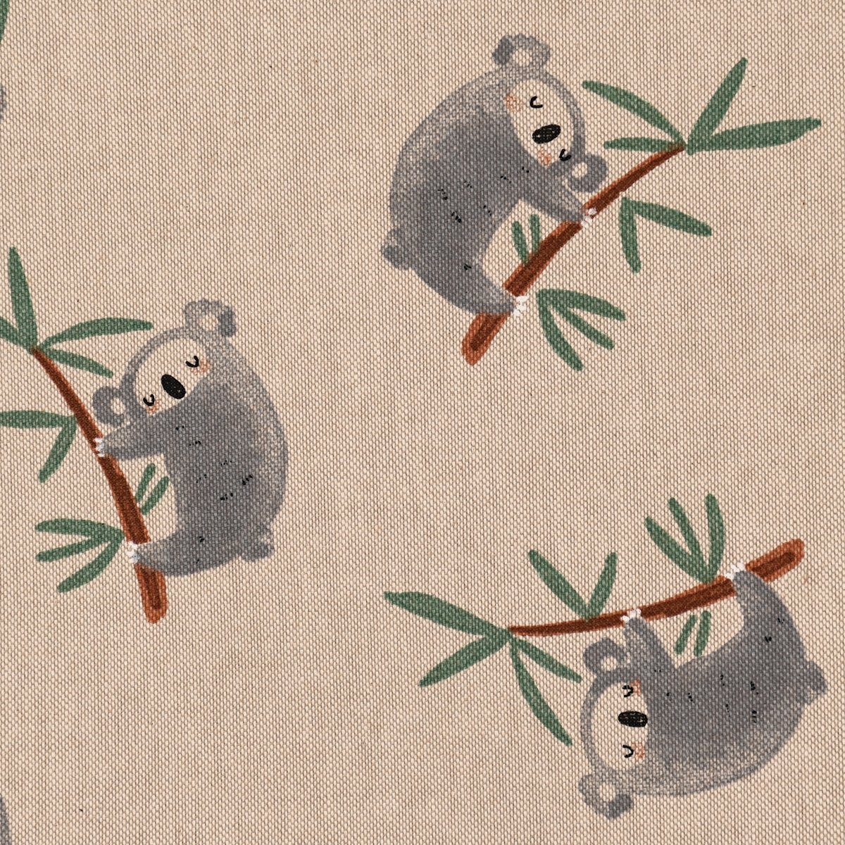 gr SCHÖNER LEBEN. grün natur, Koalabären Koala Kissenhülle LEBEN. Dekokissen natur grau, SCHÖNER Sleeping Zweige braun,