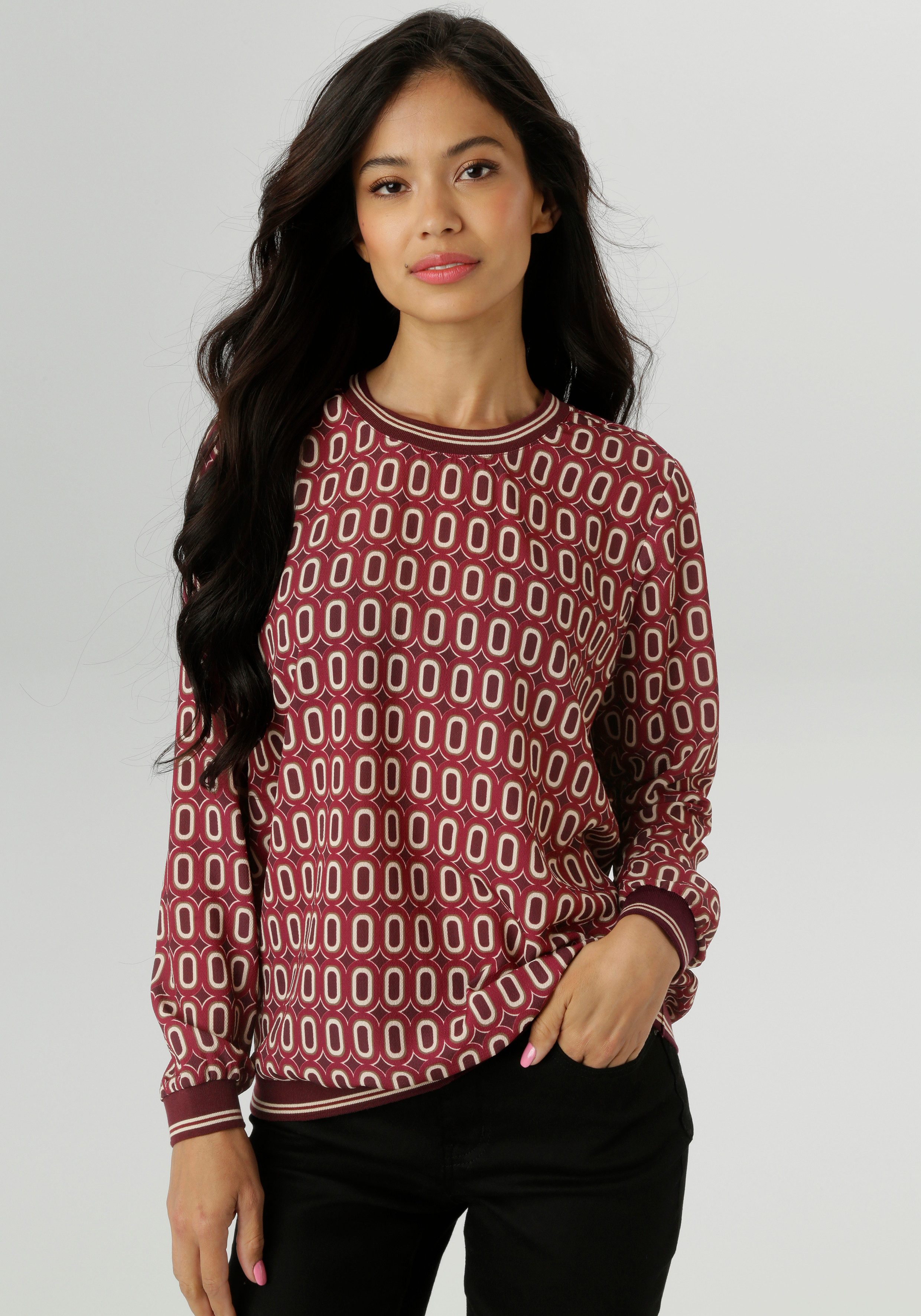 Aniston SELECTED Shirtbluse mit sportiven Bündchen günstig online kaufen