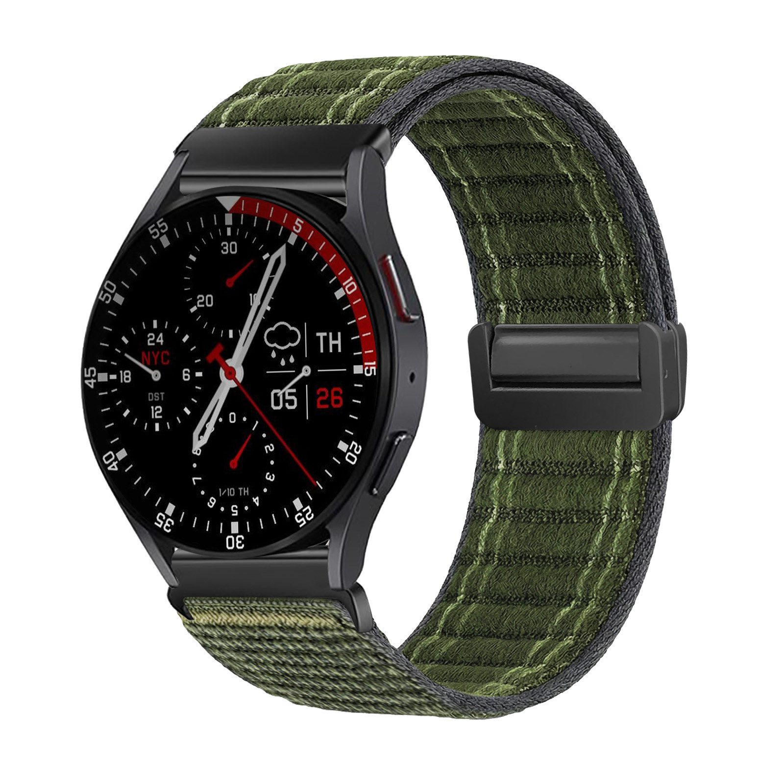 Tec-Expert Smartwatch-Armband für Samsung Galaxy Watch7 40 mm Armband Ersatz Wechsel Band, Nylon Textil mit Magnetverschluss, stufenlos Verstellbar atmungsaktiv