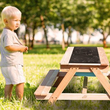 Sunny Garten-Kindersitzgruppe Dual Top 2.0, Picknicktisch mit blauen Behältern