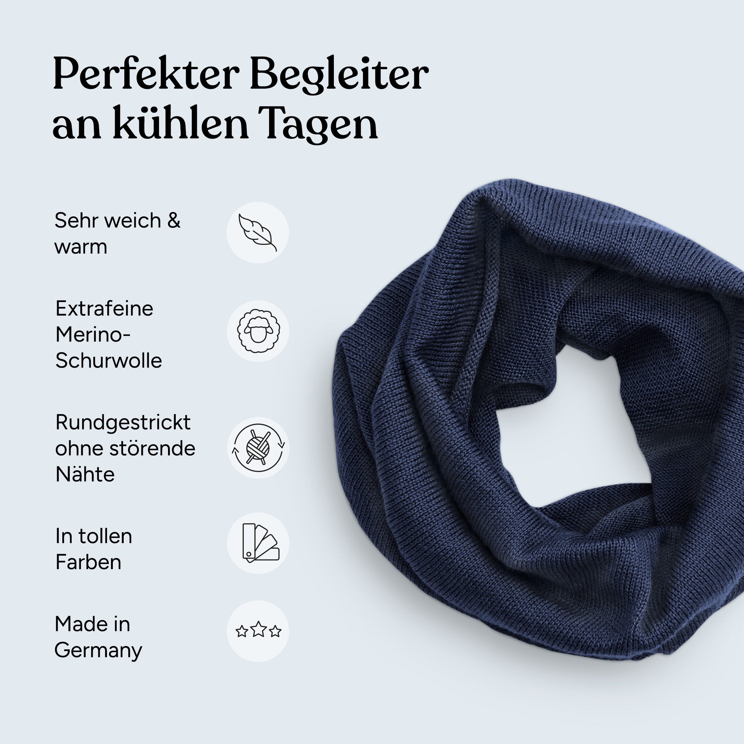 Ehrenkind Strickschal Schlauchschal für Kinder, aus Merino Schurwolle, (Feinstrick), Made in Germany – Bild 3 von 5