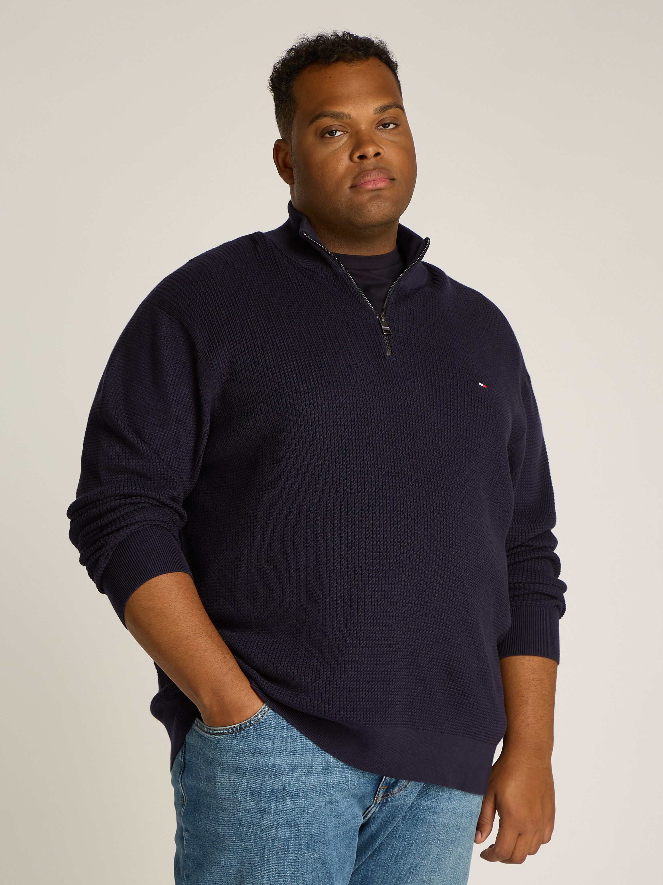 Tommy Hilfiger Big & Tall Stehkragenpullover günstig online kaufen