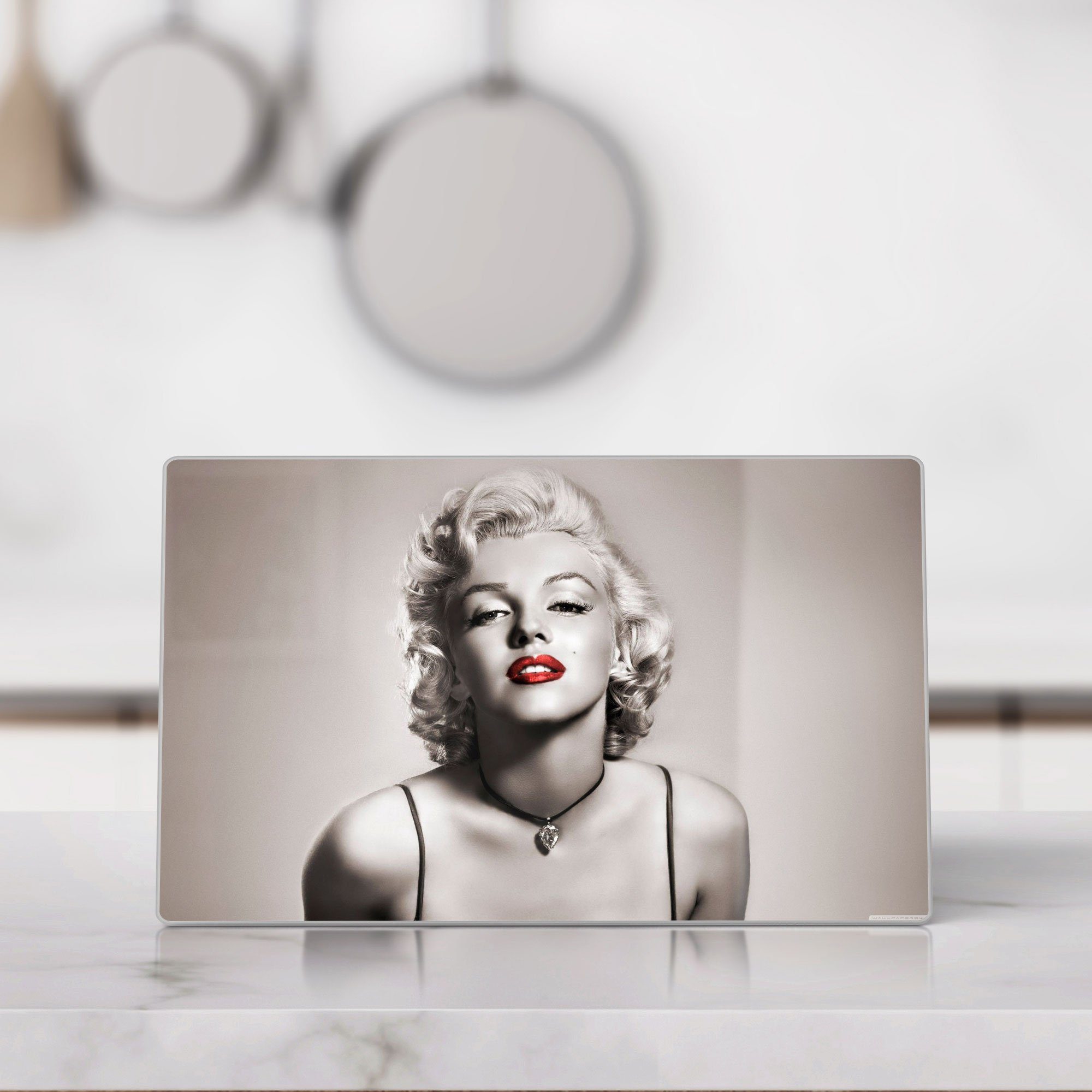 Marilyn 'Elegante Schneideplatte Frühstücksbrett DEQORI Monroe', Platte Glas, Schneidebrett