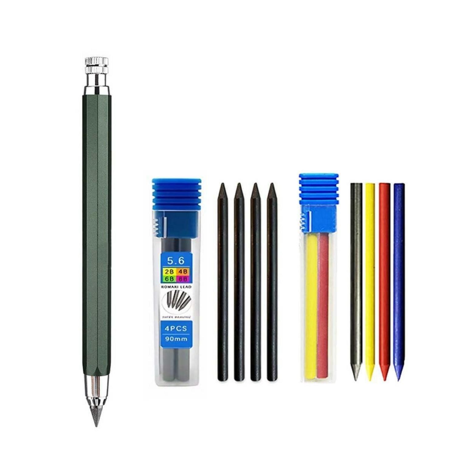 LuxusKollektion Druckbleistift Druckbleistift-Set Metall 5,6mm Bunt+Schwarz