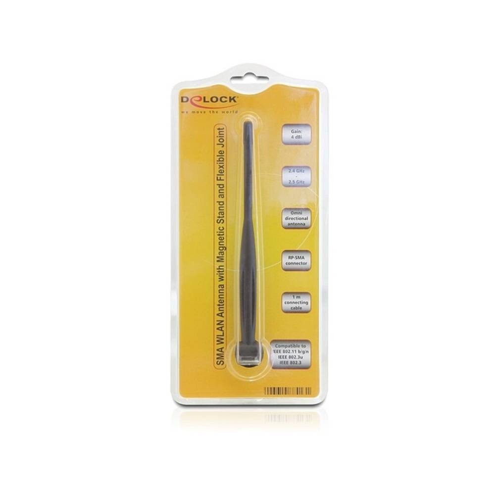 Delock SMA WLAN Antenne mit magnetischem Standfuß und Kippgelenk 4 88413 WLAN-Antenne
