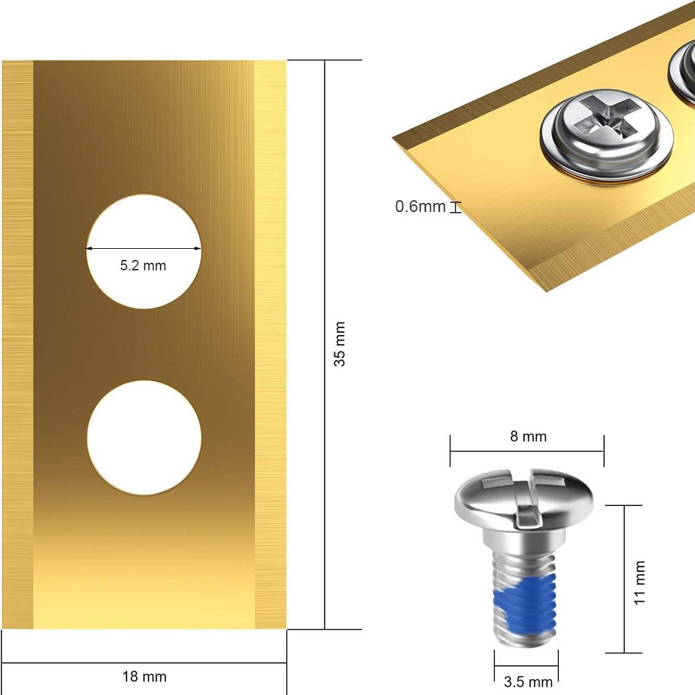 QUBEBU Mährobotermesser 30x Titan Messer Ultrascharfe Ersatzklingen Geeignet für Yuka-Serie. (Kompatibel mit ALLEN Mährobotern der Serien Mammotion Luba und Yuka., (30-St), 30x Mähroboter Ersatzklingen, (0,6mm), Lieferumfang: 30x Klinge + 30x Schrauben + 30x Klebering