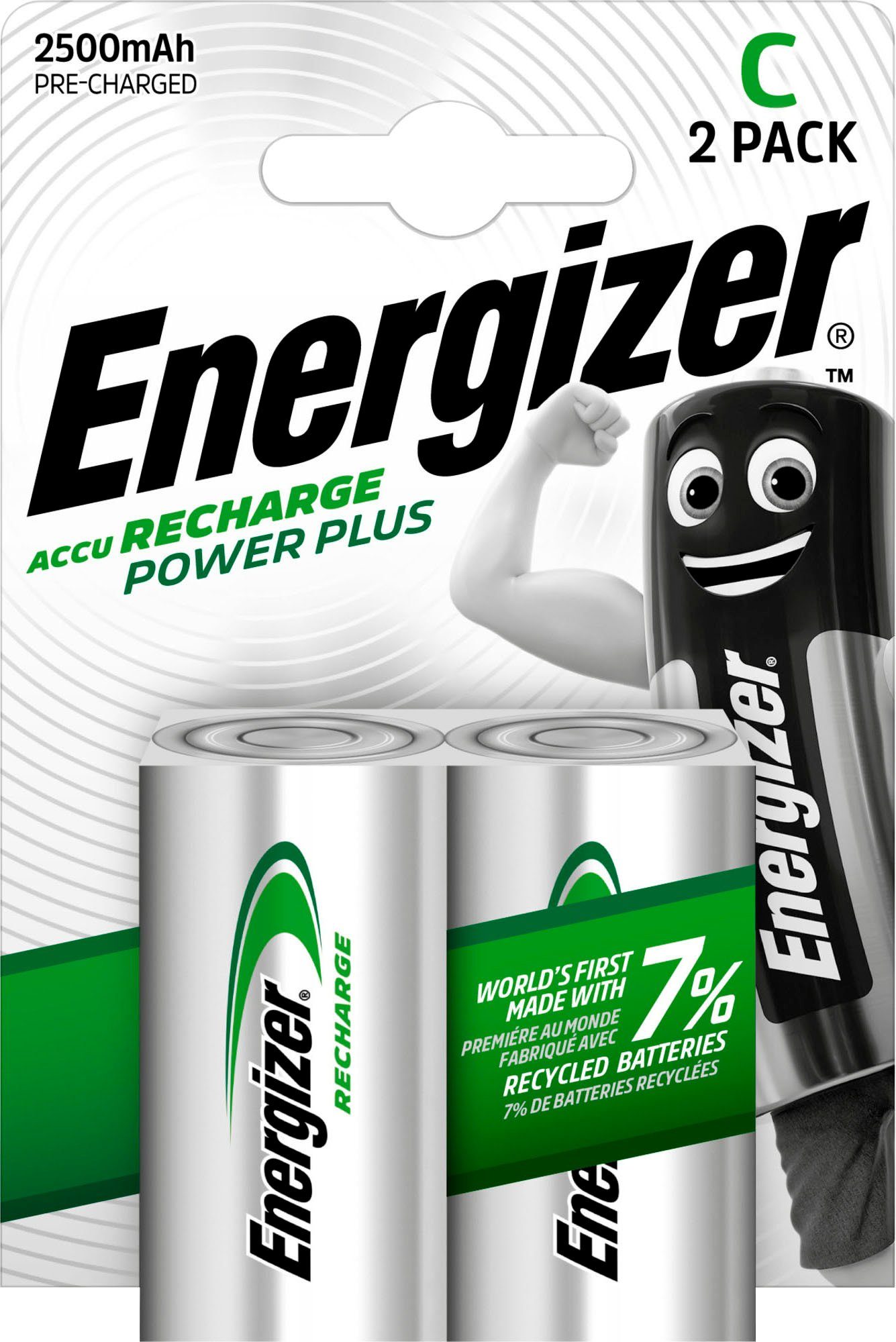 Energizer 2 Stck NiMH Power Plus, Baby (C) 2500 mAh Akku Baby C (2 St)