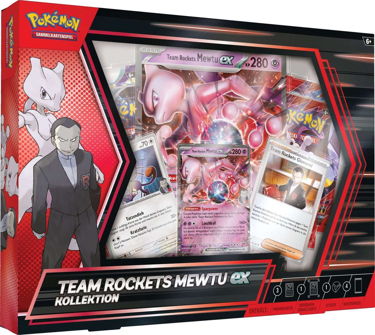 POKÉMON Sammelkarte Team Rpcket, 4 Boosterpacks